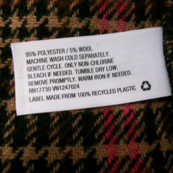 New Wild Fable Wool Blend Plaid Oversize Midi Coat Brown Tan Fuchsia Pink S / M - Picture 14 of 14